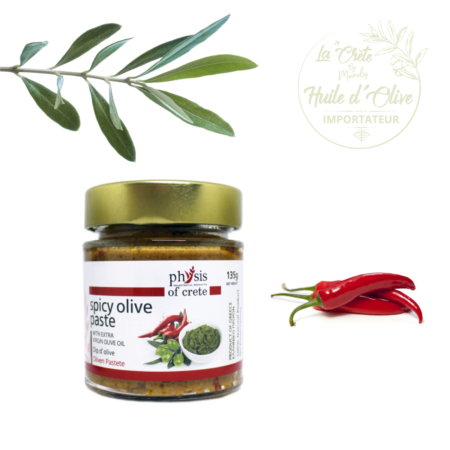 Tapenade d'Olive Verte Épicée 'Physis of Crete 135gr' – Une Fusion Audacieuse de Saveurs